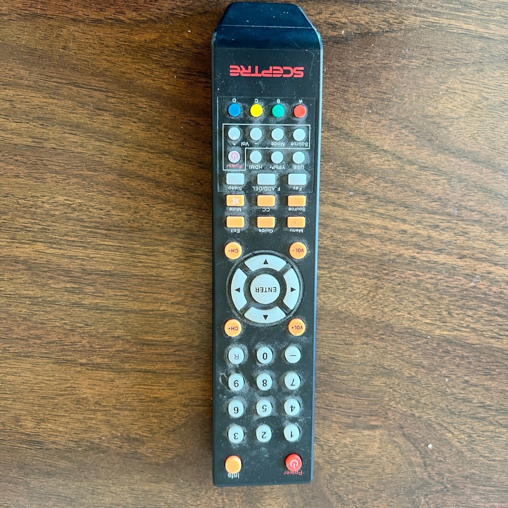 Sceptre‎ TV Remote Control Black Replacement with HDMI USB CC Buttons